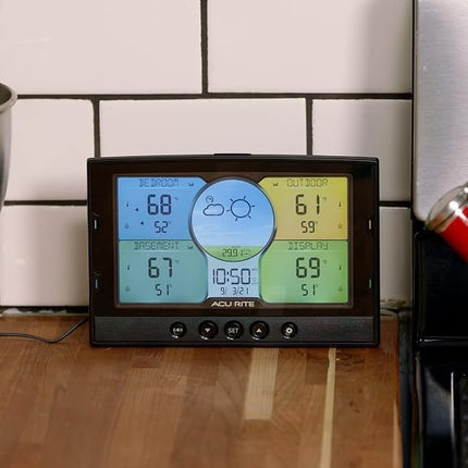 AcuRite 02082M Home Temperature and Humidity Station with 3 Indoor/Outdoor Sensors, Full Color