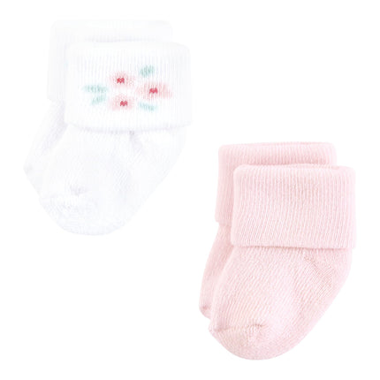 Hudson Baby Unisex Baby Cotton Rich Newborn and Terry Socks, Tiny Flowers, 0-6 Months, Tiny Flowers, 0-6 Months
