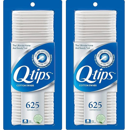 Q-tips Cotton Swabs For Hygiene and Beauty Care Original Cotton Swab Made With 100% Cotton 625 Count (Pack of 2)