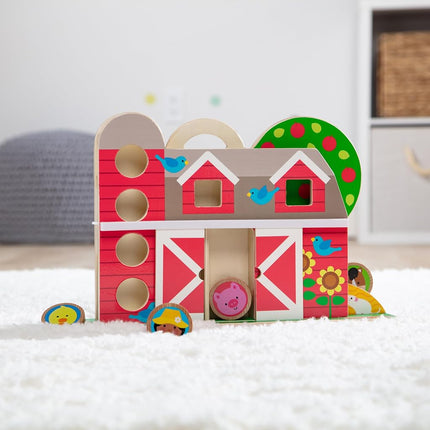 Melissa & Doug GO Tots Wooden Barnyard Tumble | Farm Toys for Kids, Set with Animal & Farmer Figures | Age 1+ - FSC Certified