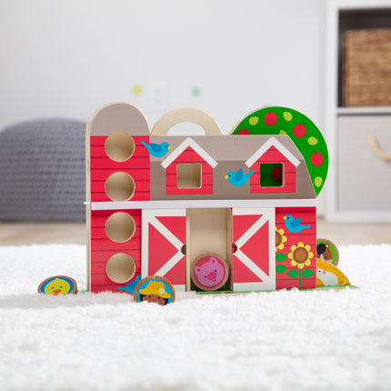 Melissa & Doug GO Tots Wooden Barnyard Tumble | Farm Toys for Kids, Set with Animal & Farmer Figures | Age 1+ - FSC Certified