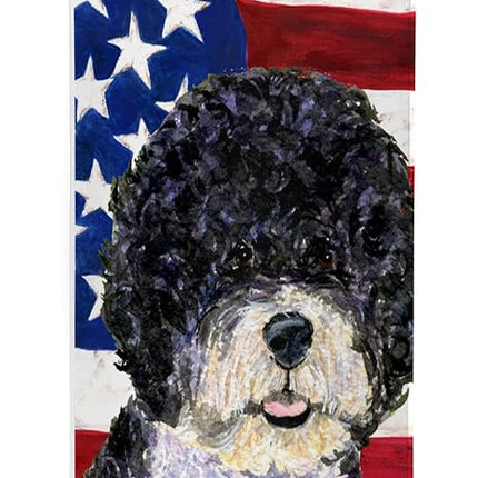 Caroline's Treasures USA American Flag with Portuguese Water Dog Ultra Beverage Insulators for slim cans SS4053MUK