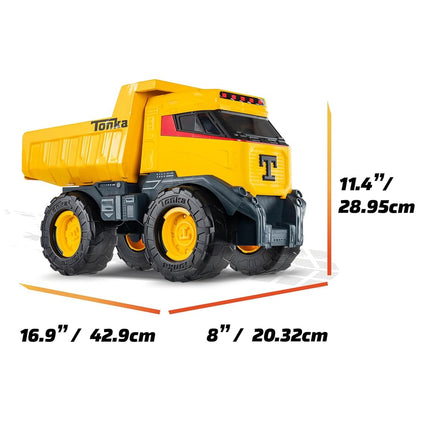 Basic Fun Tonka Next Gen Mighty Dump Truck – Heavy-Duty Steel Construction Vehicle with Working Dump Bed, Mega Wheels & Tow Hooks – Tonka Tough for Outdoor Play