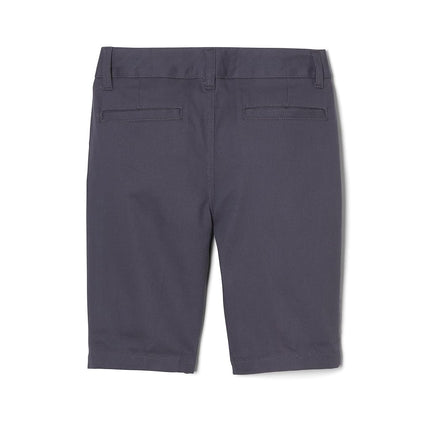 French Toast Girls' Adjustable Waist Stretch Twill Bermuda Short (Standard & Plus), School Uniform Grey, 12 Plus