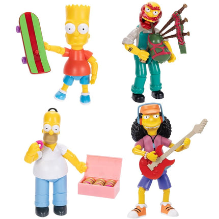 Disney The Simpsons Action Figures 4-Pack 5-Inch Collectible Figures from Jakks Pacific's Wave 1 - Homer, Bart, Groundskeeper Willie, and Otto