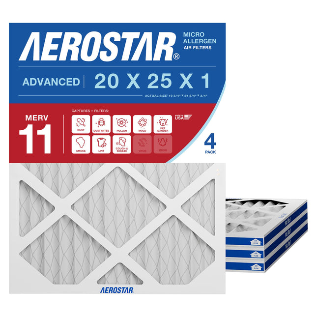 Aerostar Allergen & Pet Dander 20x25x1 MERV 11 Ple