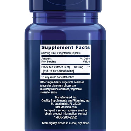 Life Extension Theaflavin Stardardized Extract 350mg Vegetarian Capsules, 30-Count