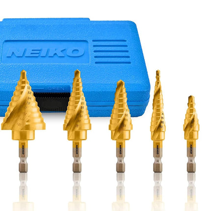 NEIKO 10173A Step Drill Bit Set for Metal and Wood