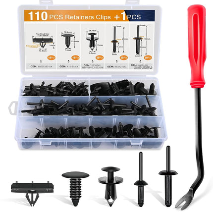 GOOACC 111Pcs Bumper Retainer Clips Plastic Rivets