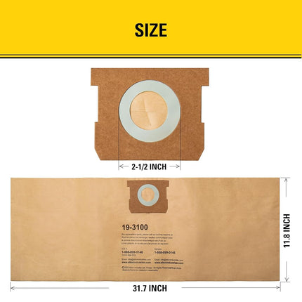 Stanley ALTON ENTERPRISES LIMITED 19-3100 5-8 Gallon Disposable Filter Bag for Wet/Dry Vacuums,(Pack of 3)
