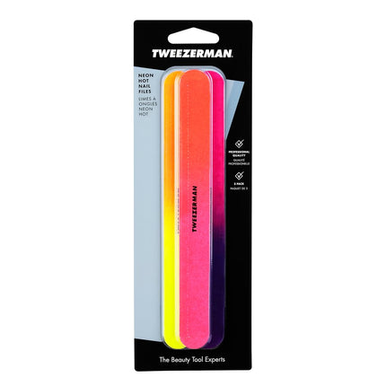 Tweezerman 3 Piece Neon Hot Nail Files, 1.250 Ounce