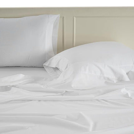LANE LINEN Twin Sheet Set 100% Organic Cotton Cooling Soft 6pc - White