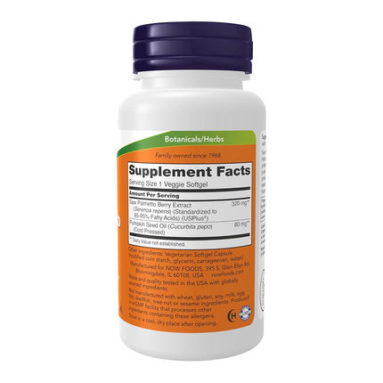 NOW Saw Palmetto 320mg, 90 Veg Softgels