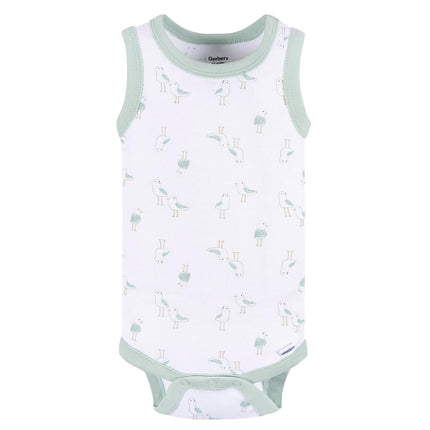 Gerber baby-boys Multi-pack Sleeveless Onesies Bodysuit, Coastal, 12 Months