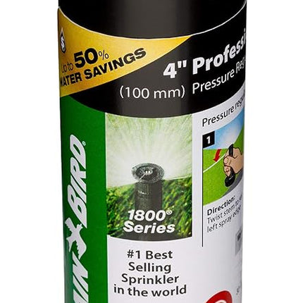 Rain Bird 1804APPR25 Pressure Regulating (PRS) Professional Pop-Up Sprinkler, Adjustable 0° to 360° Pattern, 8' - 15' Spray Distance, 4" Pop-up Height