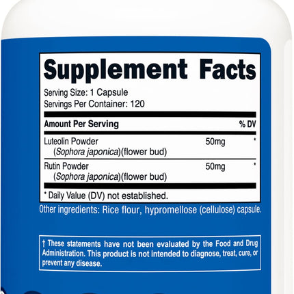 Nutricost Luteolina con Complejo de Rutina 100mg (50mg Luteolina, 50mg Rutina) 120 Cápsulas - Vegetariano, No-GMO, Sin Gluten