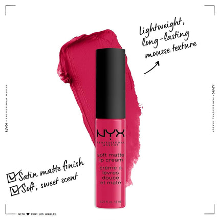 NYX PROFESSIONAL MAKEUP Soft Matte Lip Cream, Lightweight Liquid Lipstick - Antwerp (Mid-Tone Yellow-Toned Pink)