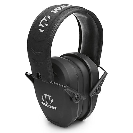 Walker's Razor Slim Passive Earmuff - Ultra Low-Profile Earcups - Black