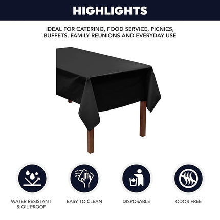 Party Essentials Plastic Banquet Table Roll, 40" x 100', Black