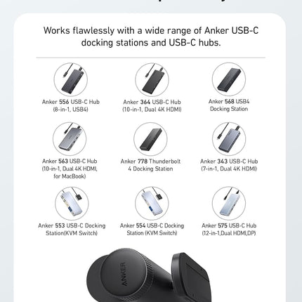 Kit de montaje Anker Hub con diseño ajustable, compatible con concentradores USB-C Anker, estaciones de acoplamiento USB4, estaciones de acoplamiento Thunderbolt 4 y mucho más