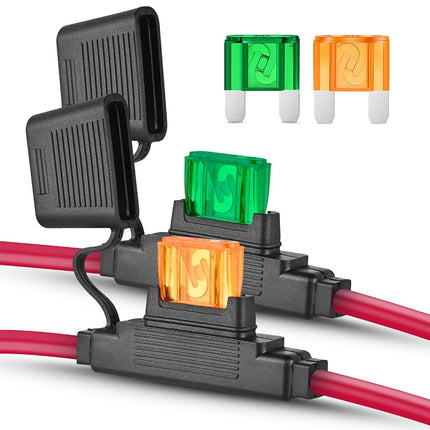 Nilight 2PCS Inline Maxi Fuse Holder 10 Gauge AWG 