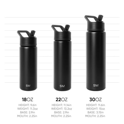 Simple Modern Kids Water Bottle with Straw Lid Vacuum Insulated Stainless Steel Metal Bottles | Reusable Leak Proof BPA-Free Flask for School | Summit Collection | 18oz, Lavender Mist