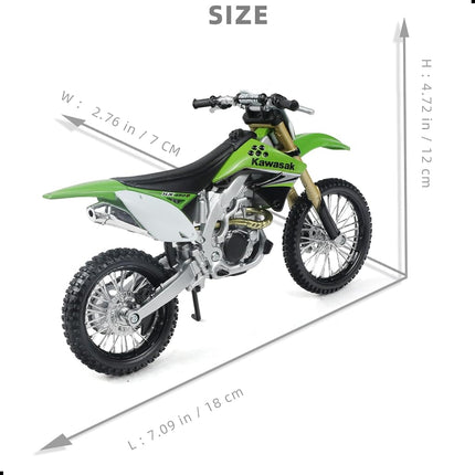 RISOPEN 1:12 Dirtbike Toy Model Motorcycle for Kawasaki KX450F Green