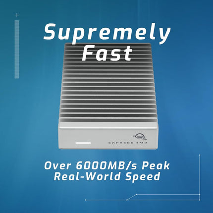 OWC Express 1M2 80Gb/s Portable NVMe SSD USB4 (Thunderbolt5 / USB4 /USB-C) Ultra Fast External SSD Drive with Aluminum Heat Sink, MacBook Pro and Mac Mini M4 (4TB)