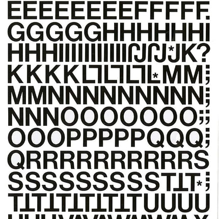 Chartpak 2-Pack Self-Adhesive Vinyl Capital Letters and Numbers, 1/2 Inches High, Black, 201 per Pack (01010)