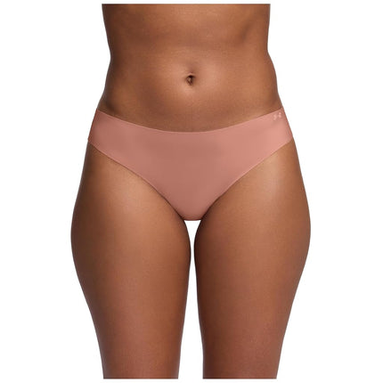 Under Armour Women's 3-Pack Pure Stretch No Show Bikini Underwear, All-Day Comfort & Ultra-Soft Fit, Canyon Pink, M