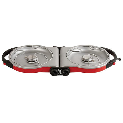 Estufa de propano Coleman Fold 'N Go de 2 quemadores, quemadores dobles ajustables con salida de 20 000 BTU, encendido InstaStart
