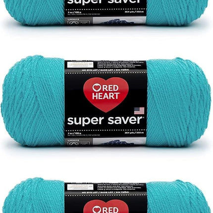 Red Heart Super Saver Pack of 3 - Turqua - 7oz/198