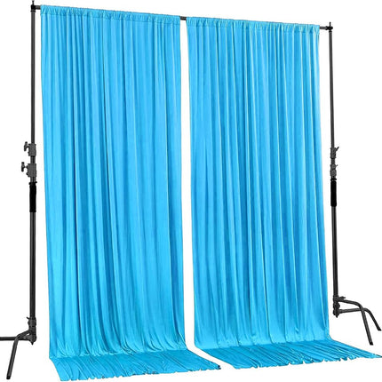 AK TRADING CO. 10 feet x 10 feet Polyester Backdrop Drapes Curtains Panels with Rod Pockets - Wedding Ceremony Party Home Window Decorations - Turquoise
