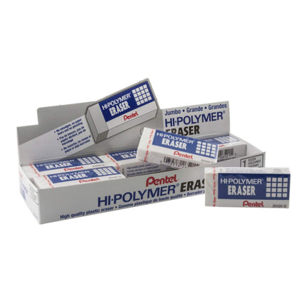 Pentel Hi-Polymer Eraser, Jumbo Size 12 pack(ZEH-2