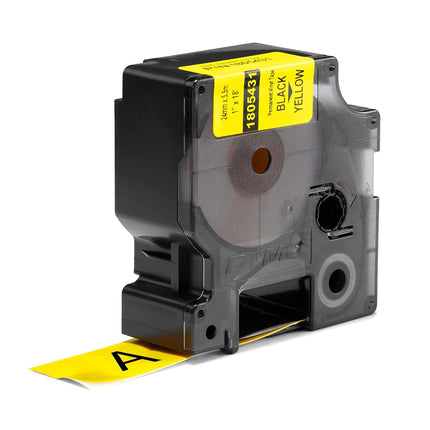 DYMO Rhino Industrial Vinyl Labels | 24 mm x 5.5 m | Black Print on Yellow | Self-Adhesive | for DYMO LabelManager & Rhino Label Makers