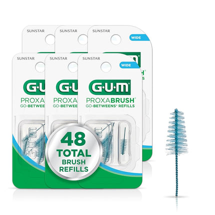 Recambios para cepillos interdentales Gum Proxabrush Go-Betweens, ancho, 8 unidades (paquete de 6)