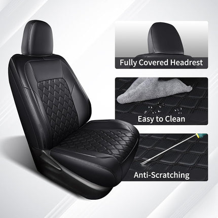 Huidasource Car Seat Covers Fit for Toyota RAV4, Full Coverage Waterproof Leather Seat Cushion Covers Full Set Fit for 2013-2018 Toyota Rav4 XLE LE XLE Premium Limited (Not for Hybrid, Black)