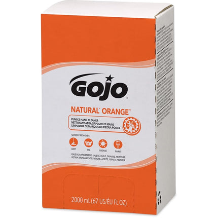 GOJO NATURAL ORANGE Pumice Hand Cleaner, 2000 mL Quick Acting Lotion Hand Cleaner with Pumice Refill for GOJO PRO TDX Dispenser (Pack of 4) - 7255-04,White