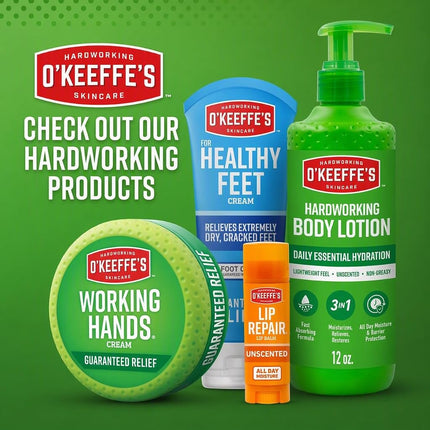 O'Keeffe's Working Hands Hand Cream; Relieves and Repairs Extremely Dry Hands; 3 oz Tube; (Pack of 2)