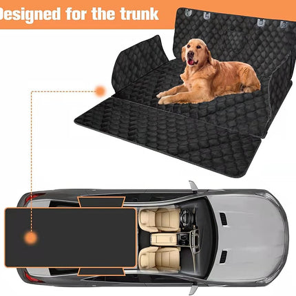 PETICON SUV Cargo Liner for Dogs, Waterproof Pet Cargo Cover Dog Seat Mat for SUVs Sedans Vans with Bumper Flap Protector, Non-Slip, Large Size Universal Fit, Black
