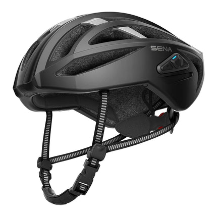 Casco de ciclismo de carretera Sena R2 con intercomunicador Bluetooth (Negro mate, Grande)