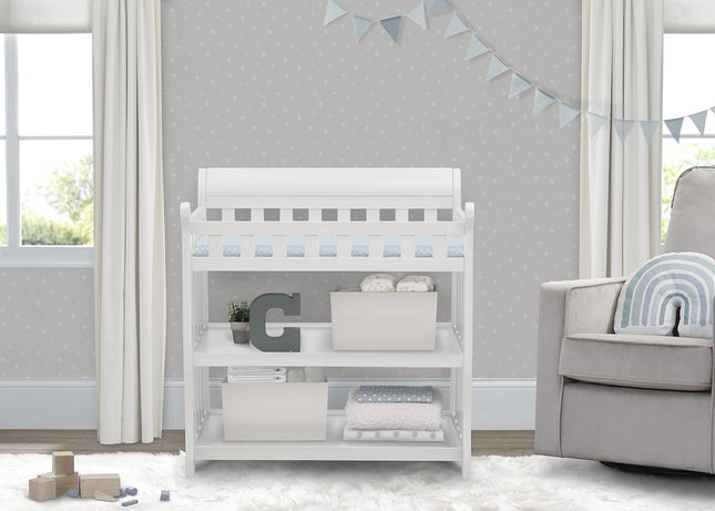 Delta Children Eclipse Changing Table with Changing Pad, White
