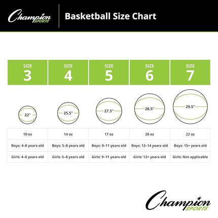 Champion Sports Pro Rubber Basketball, 28.5" Diameter