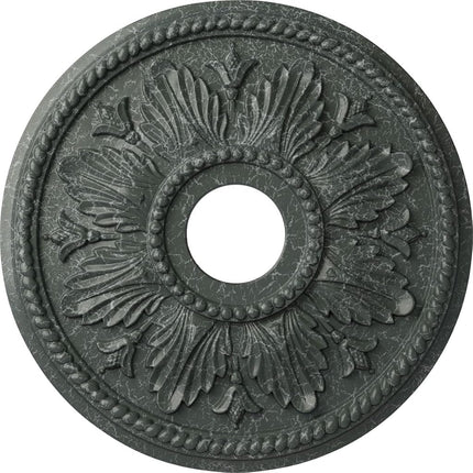 18 1/8"OD x 3 1/2"ID x 2 3/4"P Edinburgh Ceiling Medallion (Fits Canopies up to 5 1/8"), Hand-Painted Athenian Green Crackle
