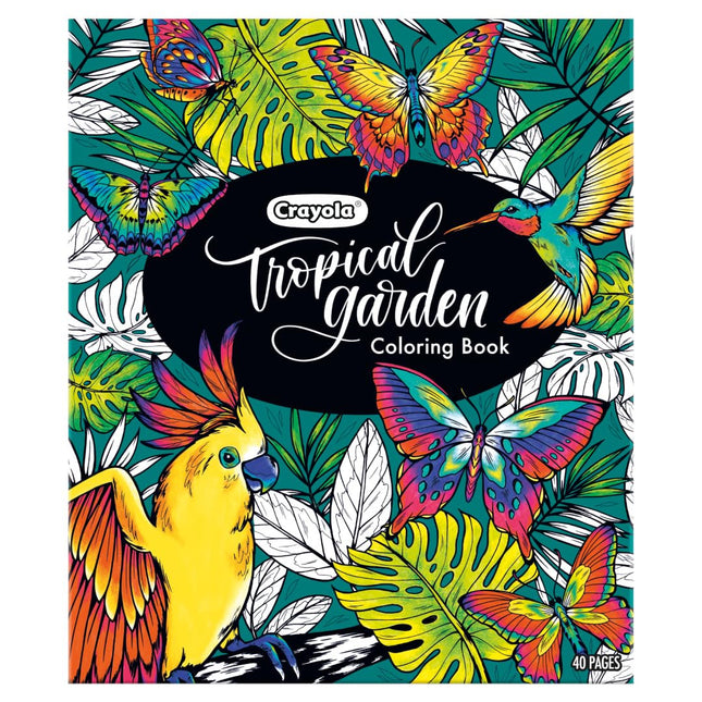Crayola Tropical Garden Coloring Book, Adult Coloring Gift, 40 Pages