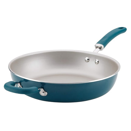 Rachael Ray Create Delicious Sartén/Olla/Cacerola Antiadherente Profunda - 31.75 cm, Azul