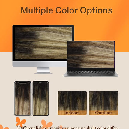DOORES Tape in Hair Extensions Human Hair Balayage Dark Brown to Chestnut Brown and Dirty Blonde 18 Inch 50g 20pcs Real Natural Hair Extensions Tape in Remy Skin Weft Hair Extensions