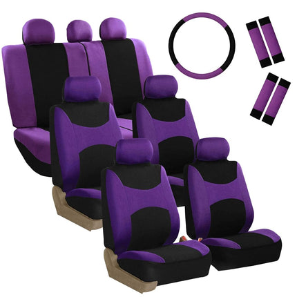 FH Group Light & Breezy Cloth Car Seat Covers, 7 S