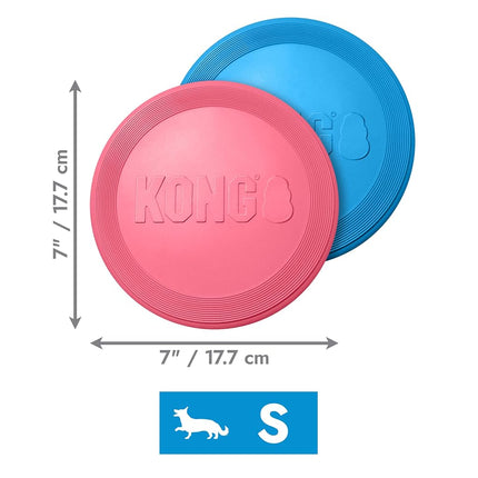 KONG - Puppy Flyer - Teething Rubber, Flying Disc Dog Toy (Assorted Colours) - for Small Puppies
