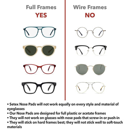 Setex Gecko Grip 1.0mm Anti Slip Nose Pads for Glasses, 5 Pair, Clear